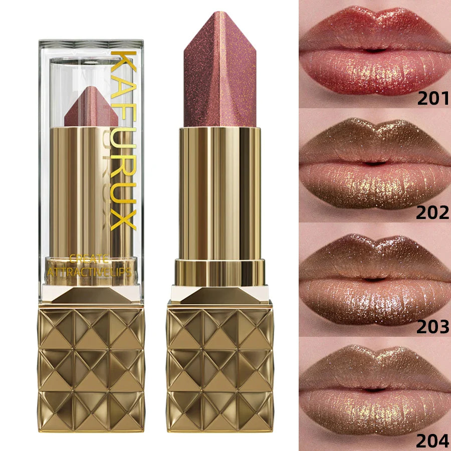 KAFURUX Glitter Two-Tone Metallic Lipstick | Matte Pearlescent