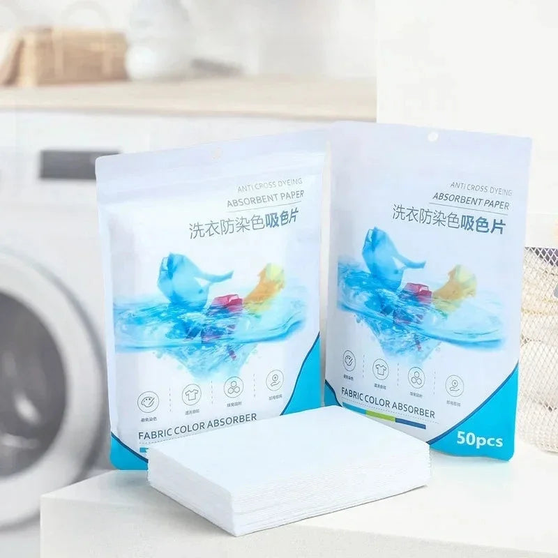 Anti-Color Bleed Laundry Sheets 50 Pcs – Dye Trapping Tablets