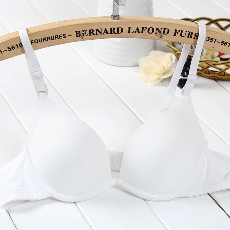Female Bra Summer Breathable Student Single Breasted Sexy Cute Gathered Smooth Seamless Comfortable Girl's Bra Peaceful Pleasures Health and Wellness white One Size 34