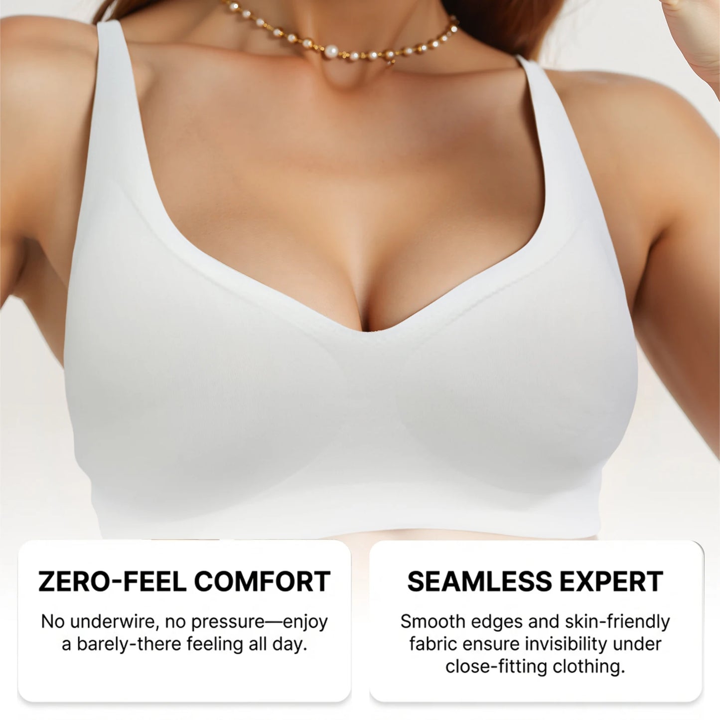 Seamless Deep V Wire-Free Push Up Bra | Breathable Lift Bra