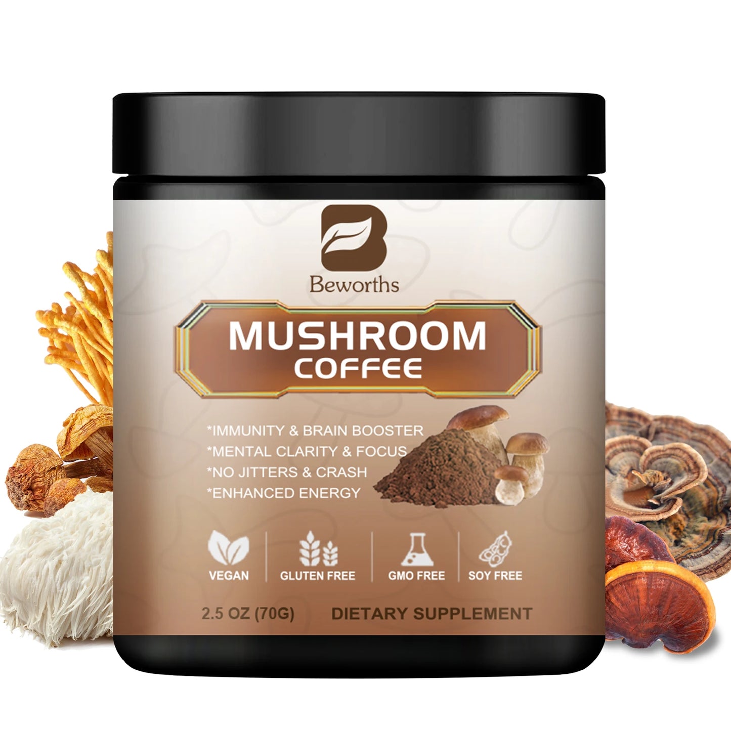 10-Mushroom Extract Powder – Lion's Mane, Reishi, Chaga, Cordyceps & More Peaceful Pleasures Health and Wellness