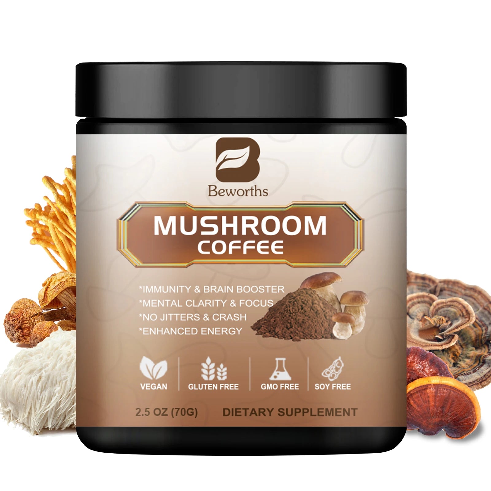 10-Mushroom Extract Powder – Lion's Mane, Reishi, Chaga, Cordyceps & More Peaceful Pleasures Health and Wellness