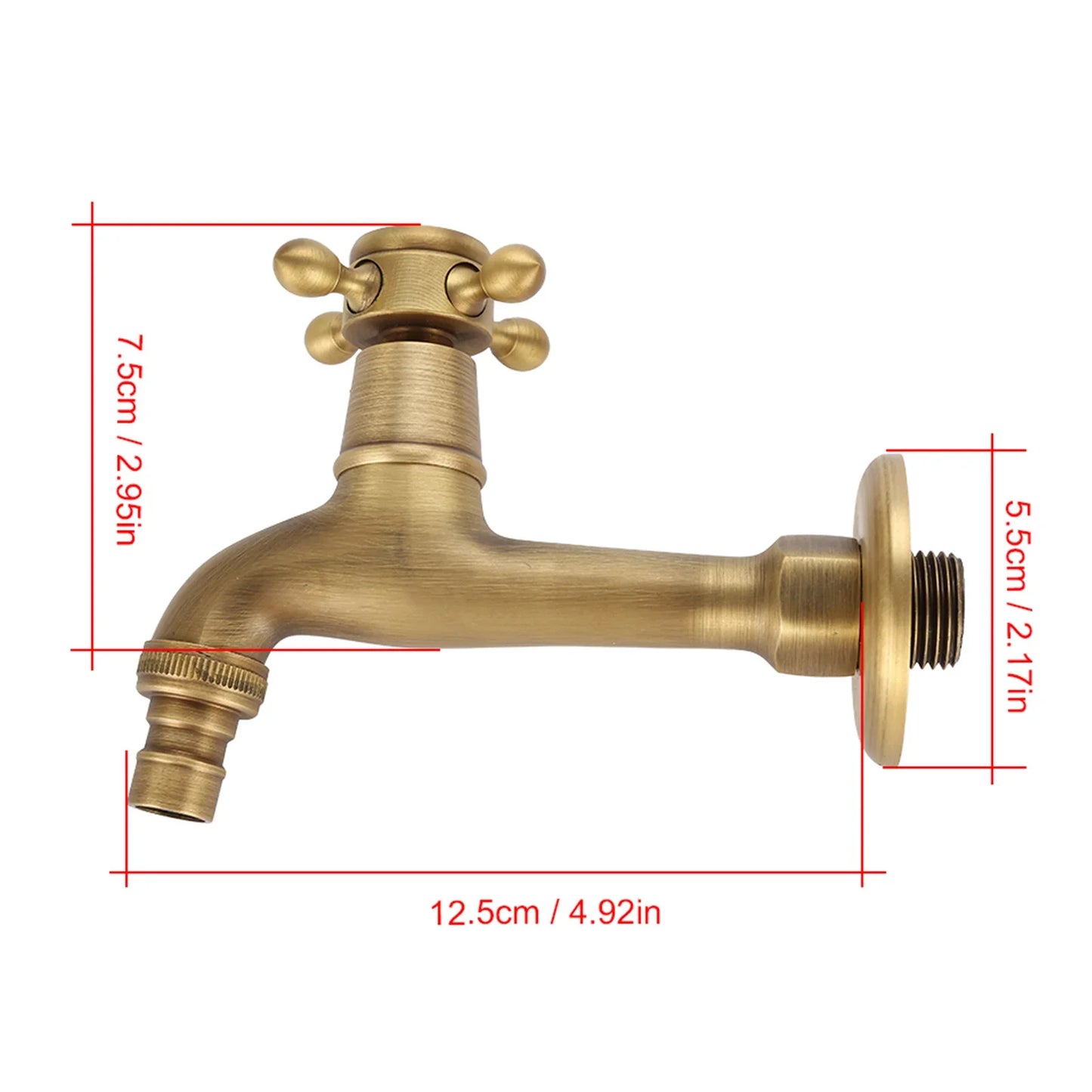 Single Handle Faucet Vintage Solid Brass Washing Machine Wall Mounted