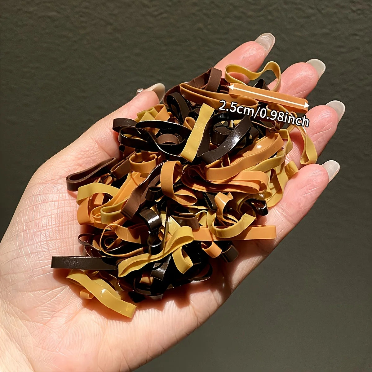100-Pack Coffee Brown Elastic Hair Ties | Ponytail Holders