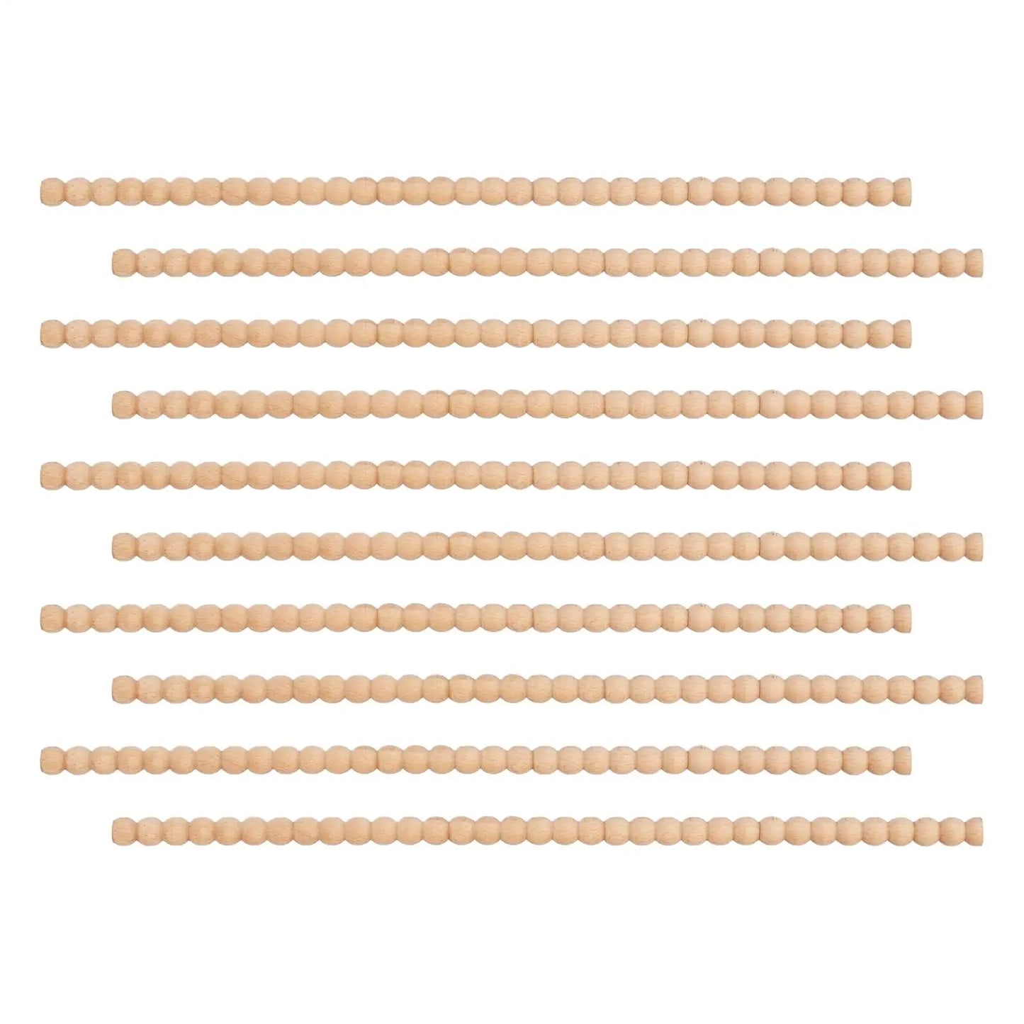 Unfinished Beech Wood Molding Applique Strips – 10pc Bead Trim Wood Molding Trim Peaceful Pleasures Health and Wellness