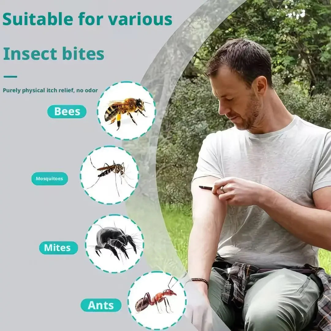 Electric Insect Bite Relief Pen Heat Therapy Itch Relief Device Portable Mosquito Bite Soothing Pen for Kids Adults Outdoor Use Peaceful Pleasures Health and Wellness