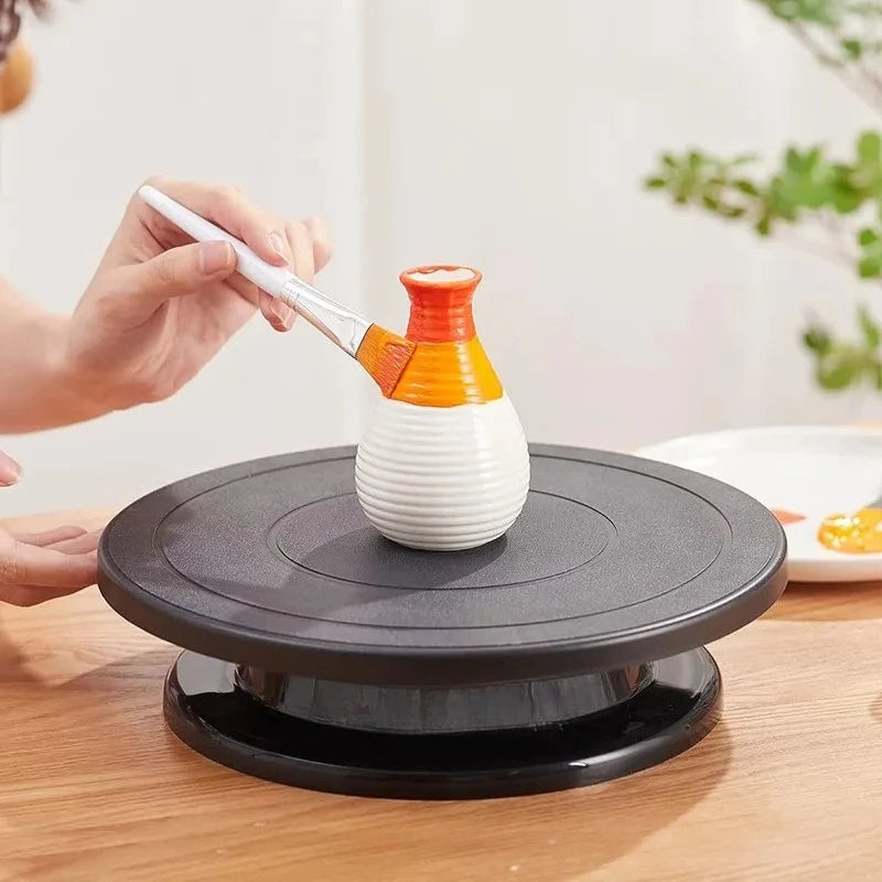 Cake Turntable Plastic Piping Table Ceramic Turntable Piping Multifunctional Workbench Baking Practical Non Slip Utensils Tools Peaceful Pleasures Health and Wellness