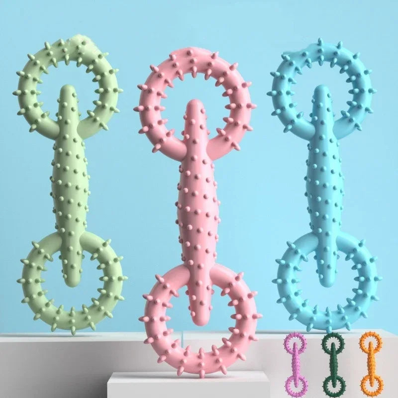 Interactive Dog Pull Ring Chew Toy | Durable Rubber Teeth Cleaner