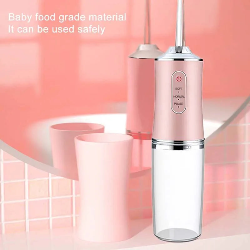Portable Oral Irrigator Water Flosser Water Jet Tools Pick Teeth Cleaner 3 Modes 220MLUSB Water Tank Teeth Whitening Cleaner Peaceful Pleasures Health and Wellness