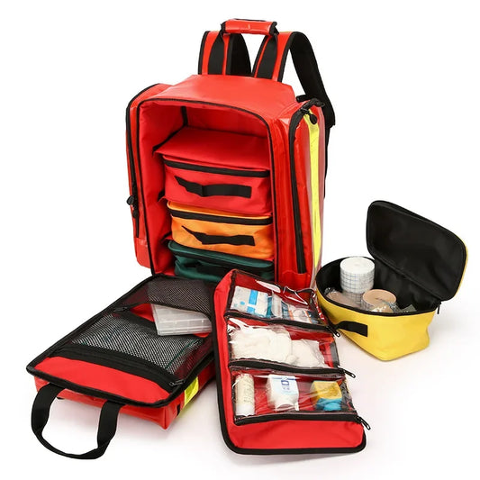 Large Capacity Waterproof and Sturdy Nylon PVC Emergency Backpack Medical Emergency Backpack Peaceful Pleasures Health and Wellness