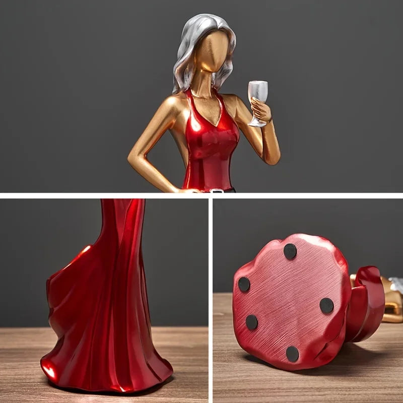 Red Wine Rack Home Decoration Ornaments Grape Wine Display Rack Cabinet Decoration Creative Design Sexy Girl Wine Bottle Holder Peaceful Pleasures Health and Wellness