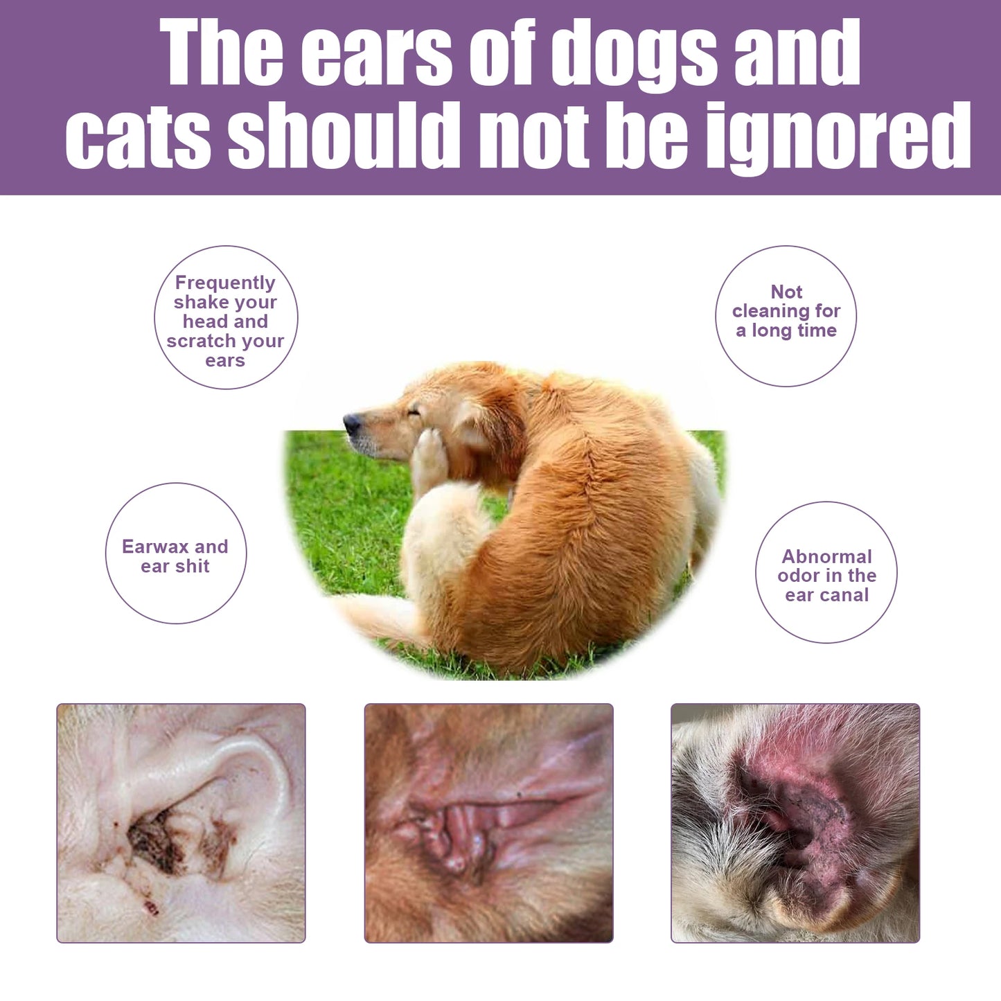 YEGBONG Pet Ear Cleaner Dogs & Cats – Natural Ear Wash 118ml
