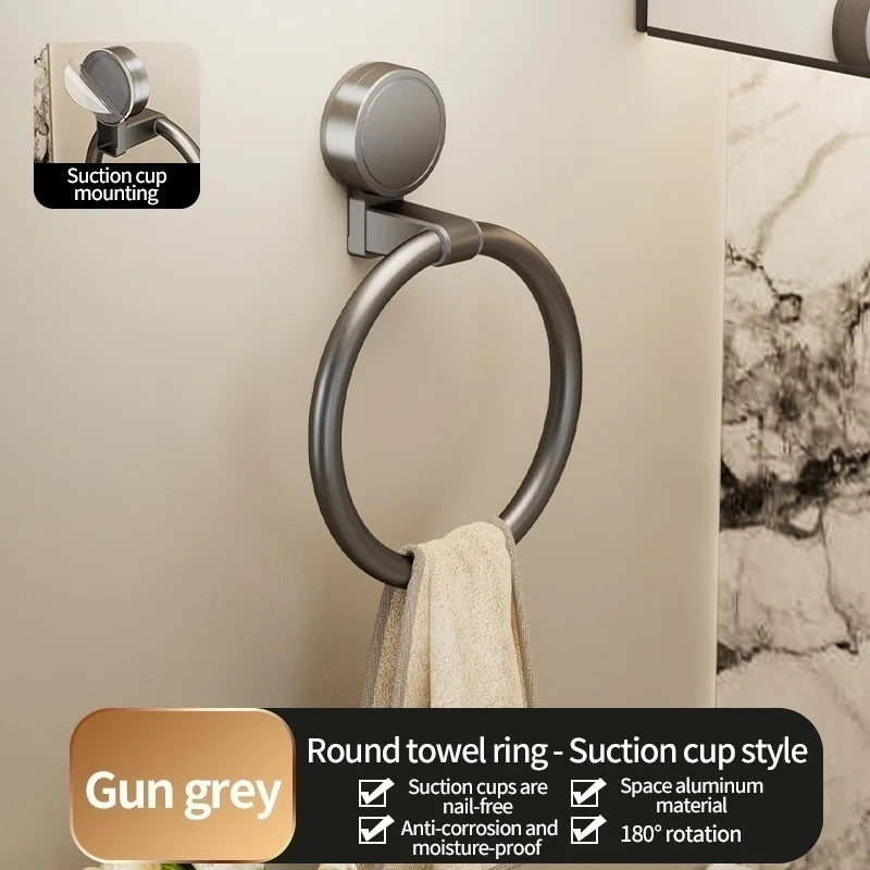 Drill-Free Suction Cup Towel Ring | Bathroom & Kitchen Wall Mount