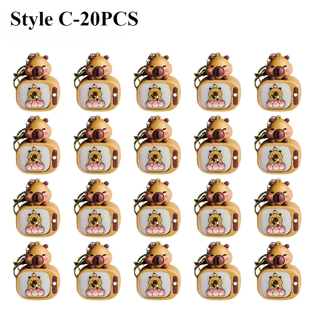 Light-Up Capybara Keychain | Silicone Glow Bag Charm Gift