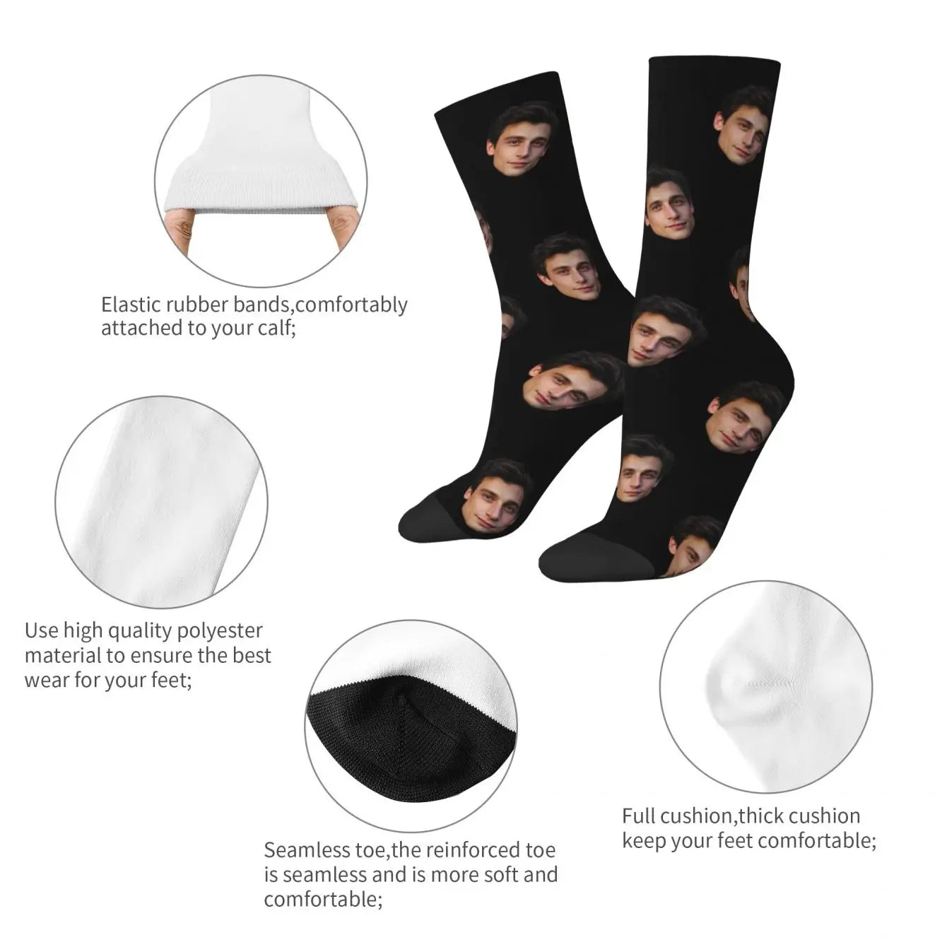 Customized face-shaped socks Unisex customized socks Personalized picture socks Photo socks Customized socks as gifts Peaceful Pleasures Health and Wellness