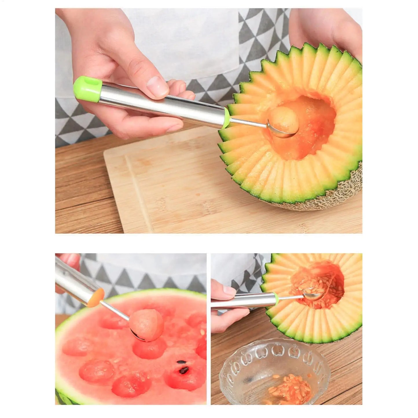 Stainless Steel Watermelon Ball Scoop & Ice Cream Fruit Baller