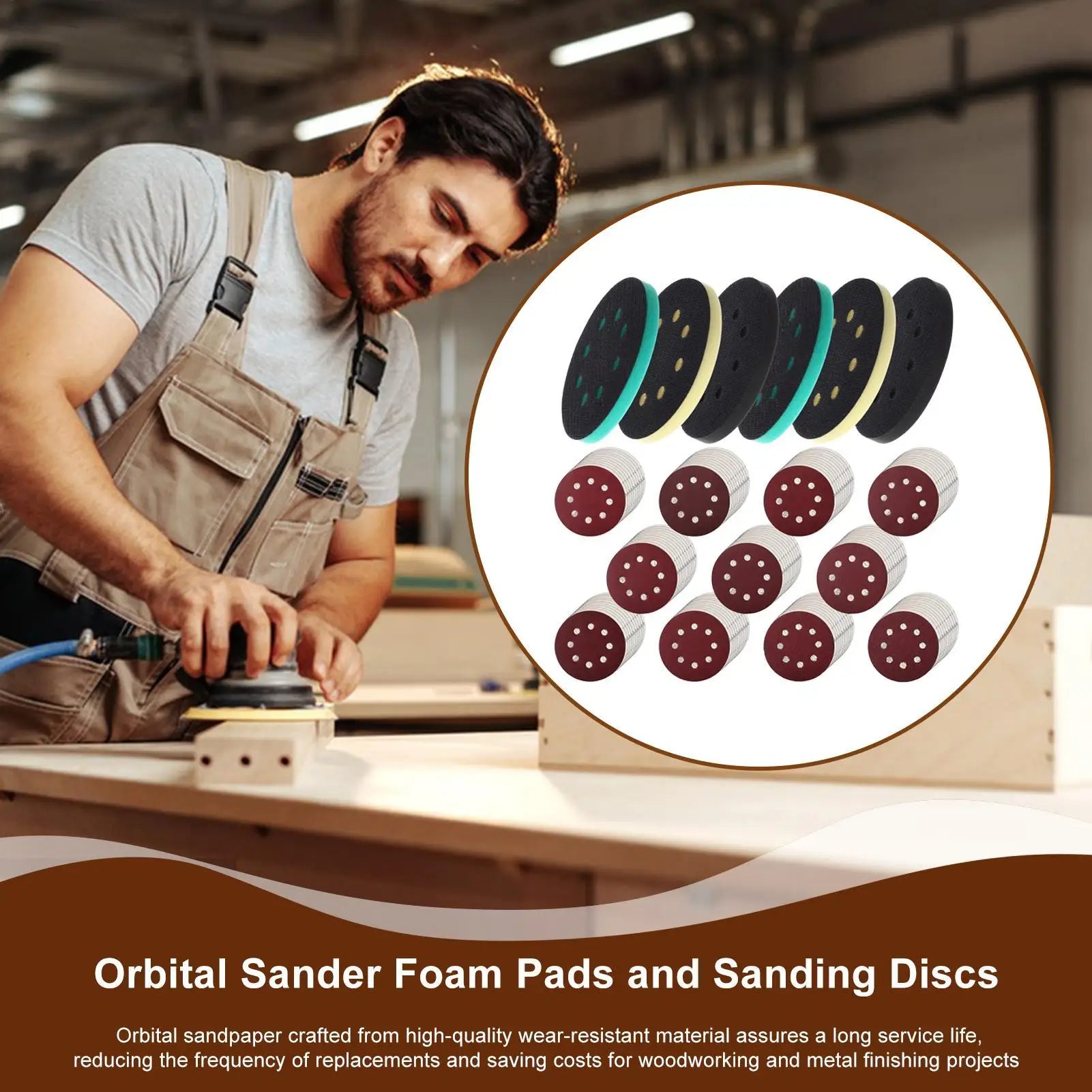 5-Inch 8-Hole Orbital Sander Pads & Sanding Discs – 116 Pcs Sander Pads & Discs Peaceful Pleasures Health and Wellness