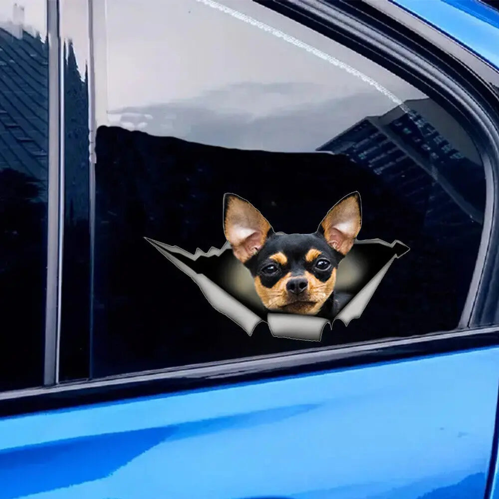 3Pcs 8inch*5.08inch Chihuahua Vinyl Sticker Decal Stickers Car truck Window Bumper Sticker Peaceful Pleasures Health and Wellness