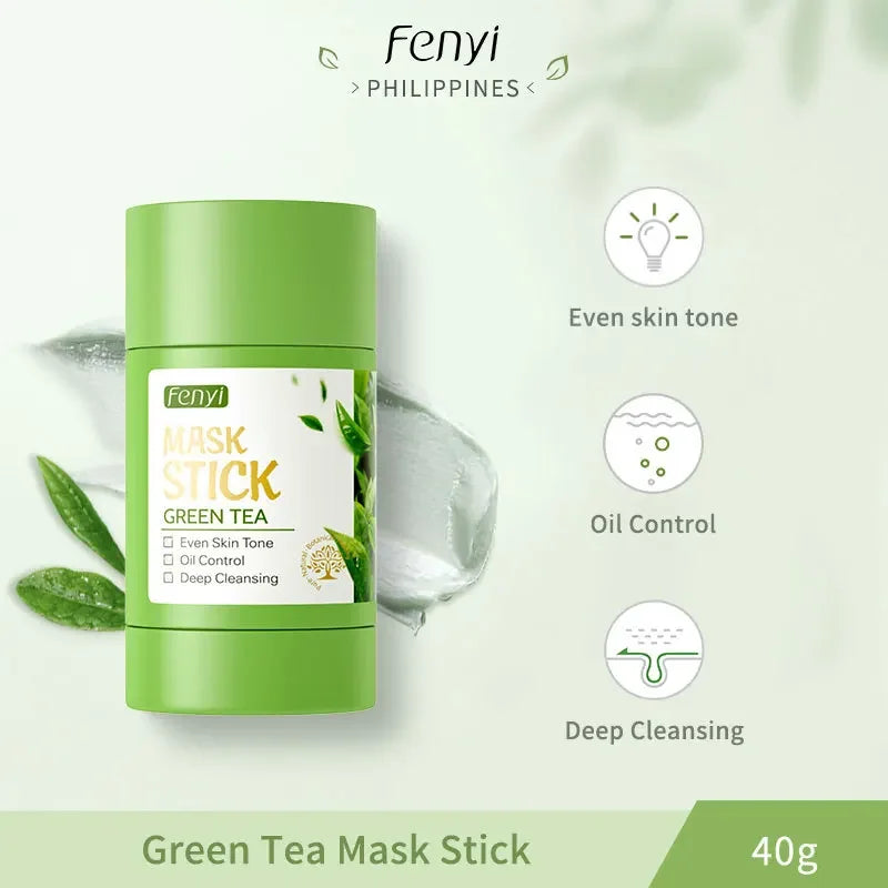 Face Clean Mask Green Tea Cleansing Stick Mask Shrink pores Deep Blackhead Remover facial Moisturizing Deep Cleansing Mask Peaceful Pleasures Health and Wellness