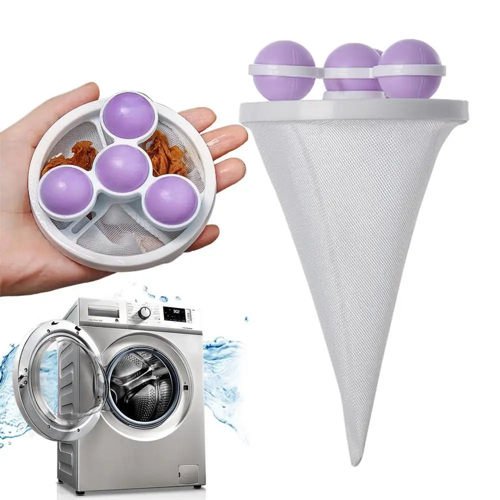Floating Hair Filtering Mesh For Washing Machine Cleaning Machine Pet Fur Hair Removal Trap Mesh Dirty Collect Bag Laundry Ball Peaceful Pleasures Health and Wellness Purple China Mainland