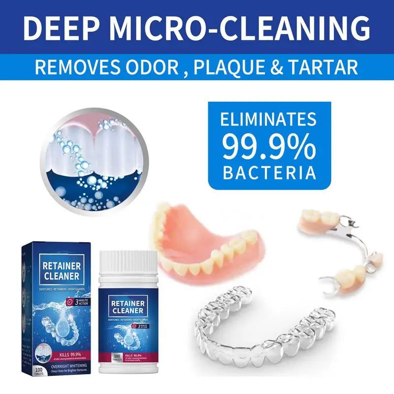 Denture Cleansing Tablets 100ct – Whitening & Fresh Breath