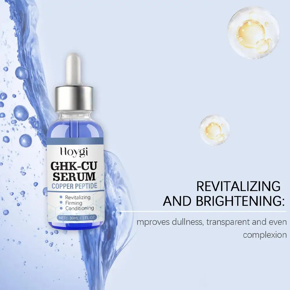 30ML GHK-Cu Peptide Serum Non-Greasy for Repair Brighten Skin Tone, Copper Peptide Facial Serum Deep Moisturizing Firming Skin Peaceful Pleasures Health and Wellness
