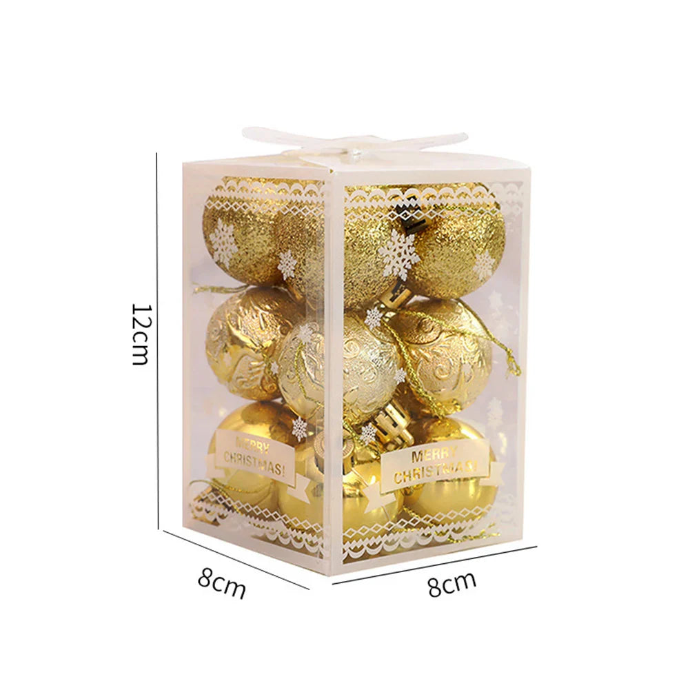 12-Pack 4cm Plastic Christmas Ball Ornaments – Shiny Baubles