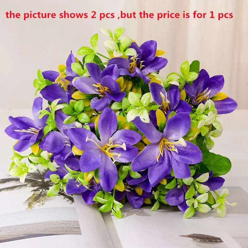 Silk Artificial Lily Bouquet | Fake Flower Home & Wedding Decor