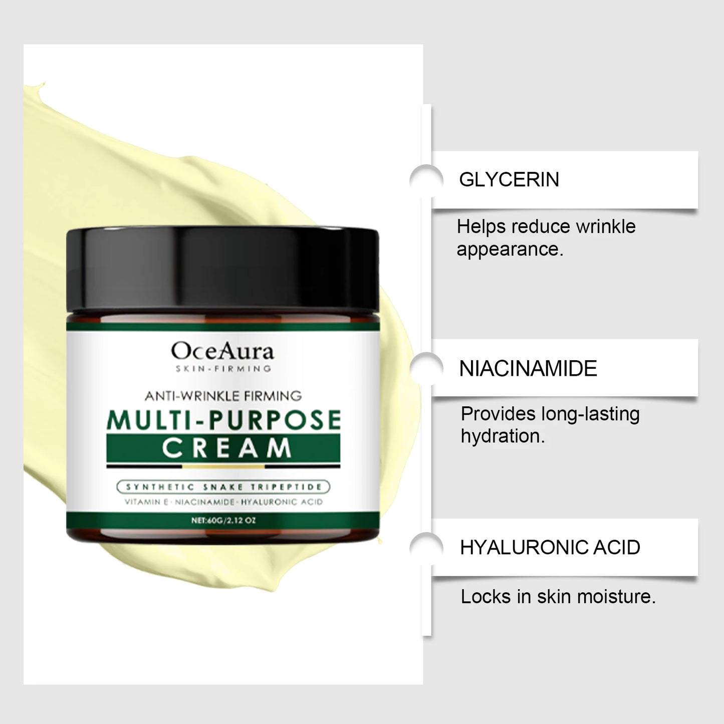 OceAura Retinol Collagen Face Cream – Anti-Wrinkle Moisturizer 60g