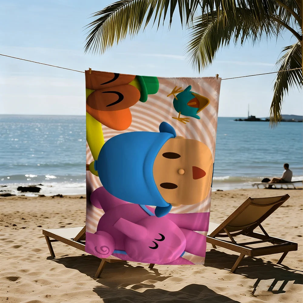Pocoyo Cartoon Quick-Dry Beach Towel | Soft Pool & Travel Towel