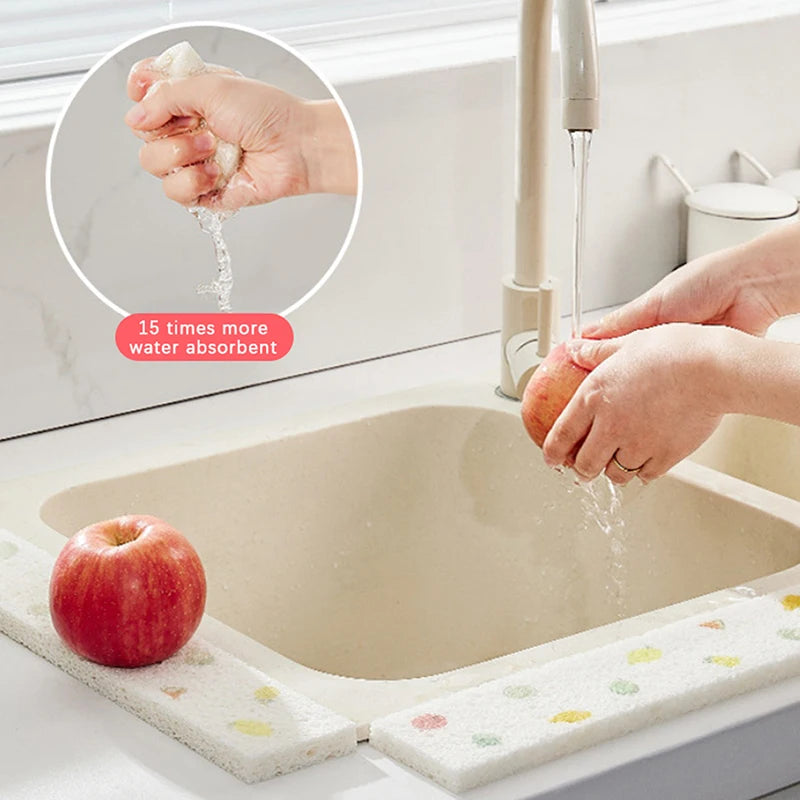 Kitchen Sink Splash Guard & Absorbent Dish Drying Mat Sink Splash Guard Mat Peaceful Pleasures Health and Wellness