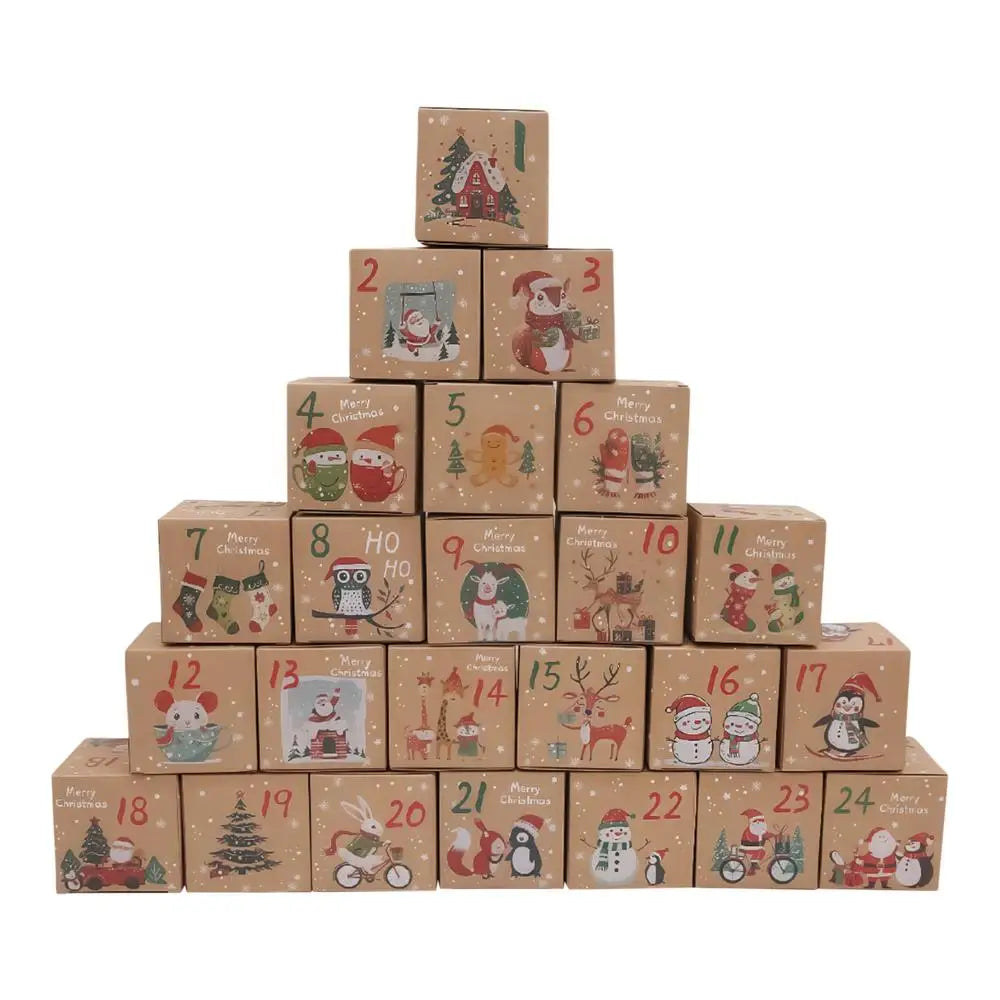 24-Day Christmas Advent Calendar Boxes – Set of 24 Numbered