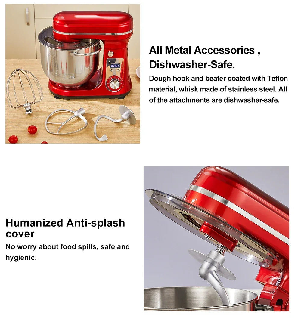 BioloMix Kitchen Food Stand Mixer, Blender, Quiet Motor, Cream Egg Whisk, Whip Dough Kneader, 6-Speed, 1200 W, 6 L, DC Peaceful Pleasures Health and Wellness