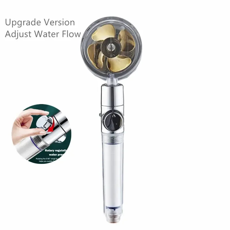 360° Twin Turbo Handheld Shower Head – High Pressure Water Saving