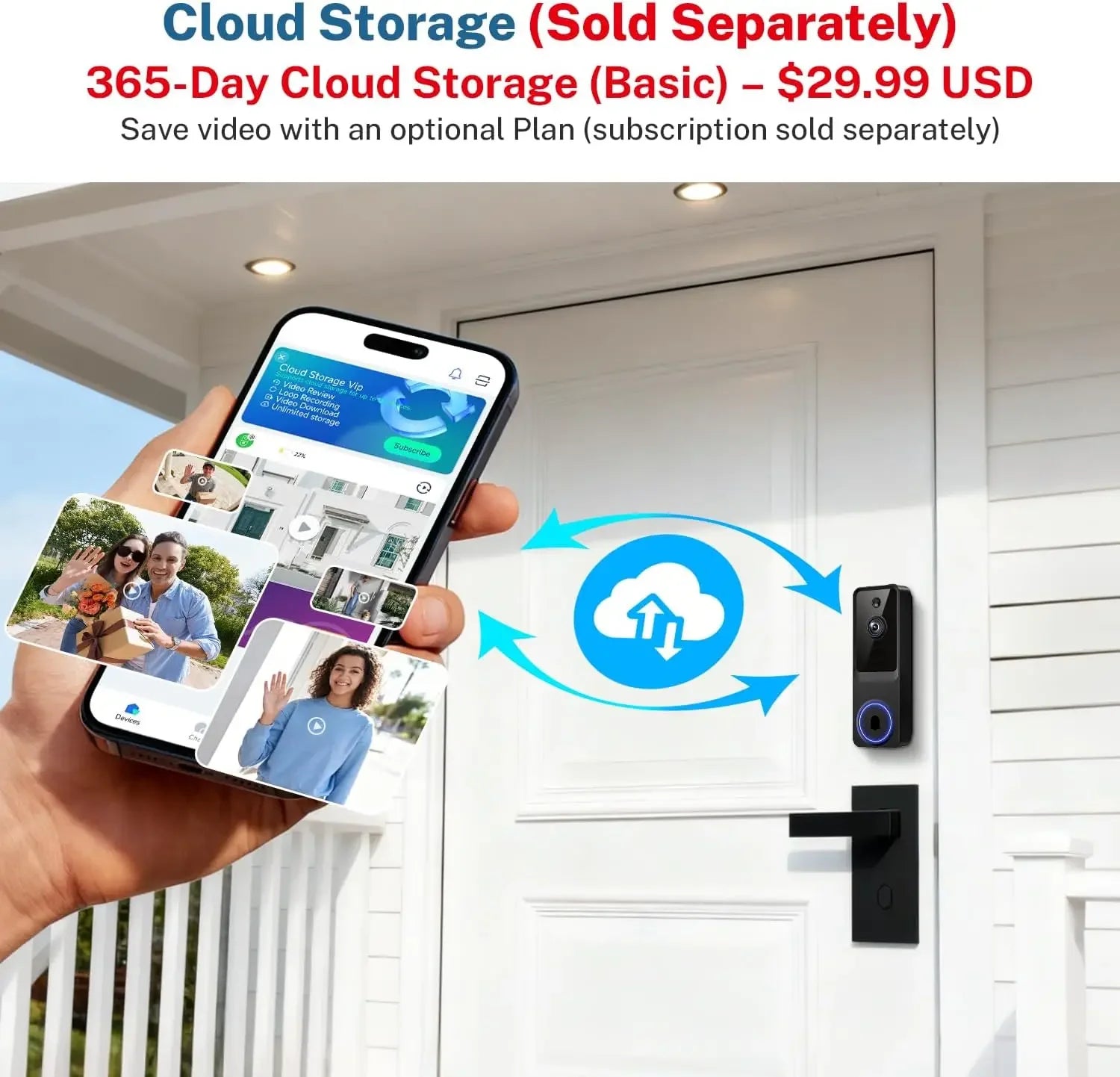 Wireless Video Doorbell Camera with Cloud Storage, Night Vision, Real-Time Alerts for Home Security Peaceful Pleasures Health and Wellness