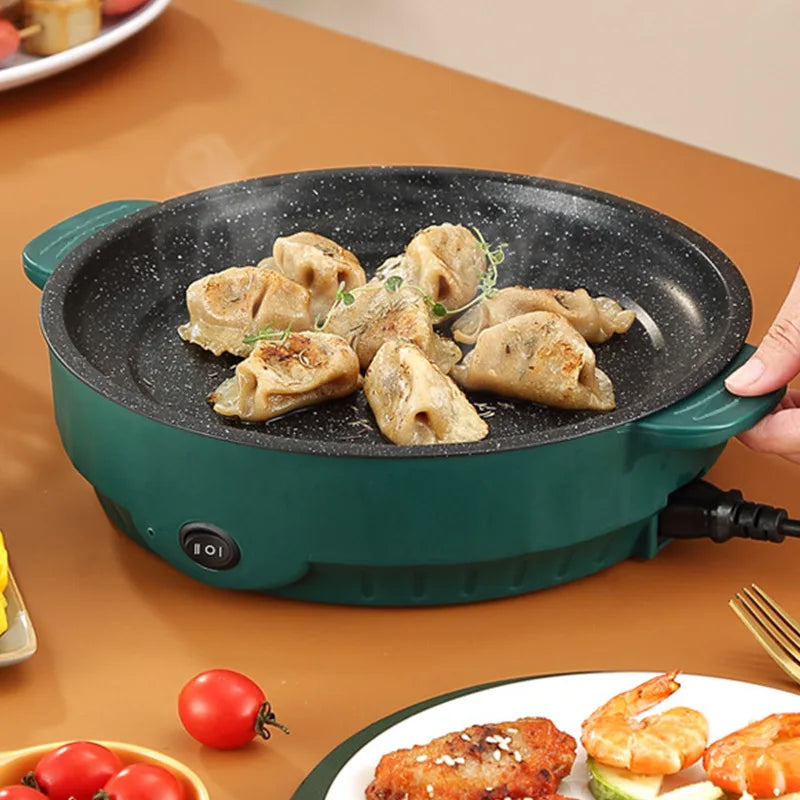 Electric MultiCooker Electric Frying Pan 220V Househould Barbecue Fried Steak Fish Omelette Frying Pan Non-stick Cooking Machine Peaceful Pleasures Health and Wellness