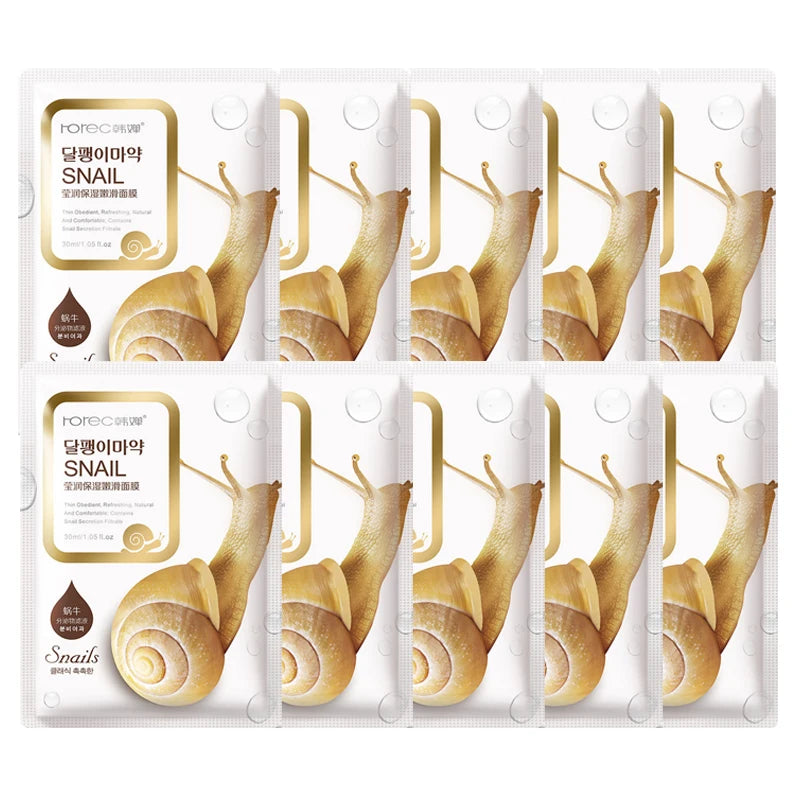 BIOAOUA Snail Mucin Sheet Mask – Anti-Aging & Whitening K-Beauty