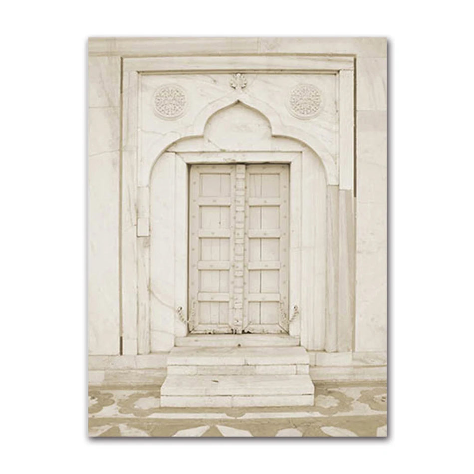 Islamic Mosque Morocco Door Canvas Wall Art | Bohemian Print