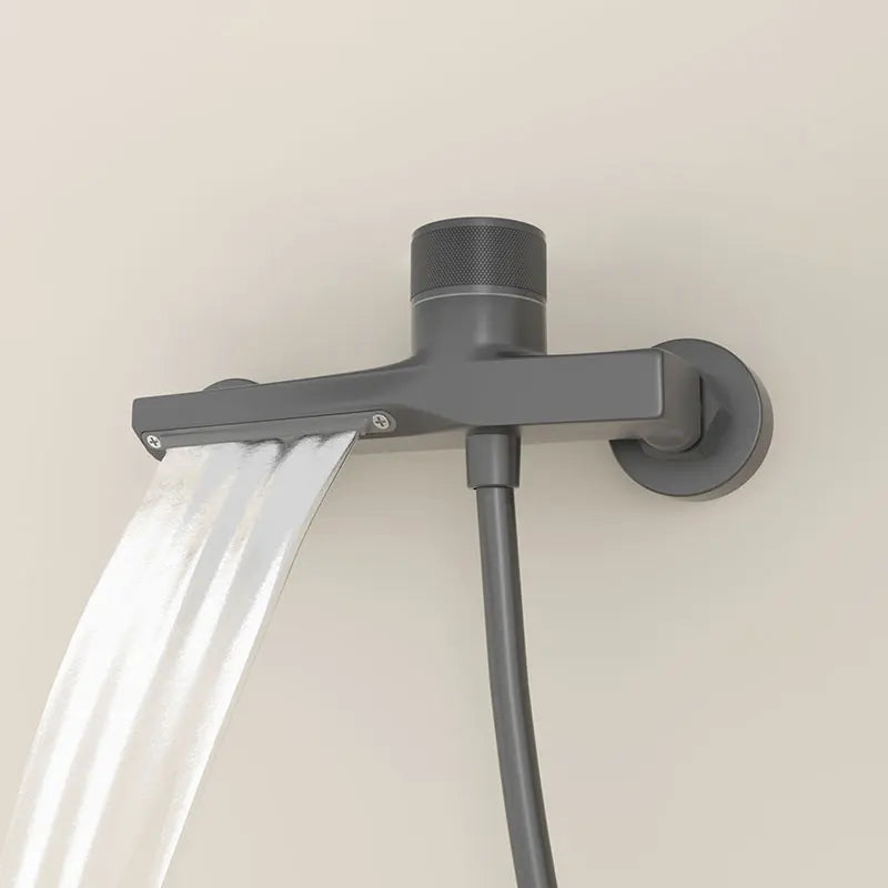 Wall Mounted Waterfall Bathtub Faucet Set with Handheld Shower