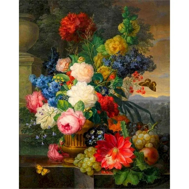 Classical Flowers Paint by Numbers Kit for Adults – 60×75cm