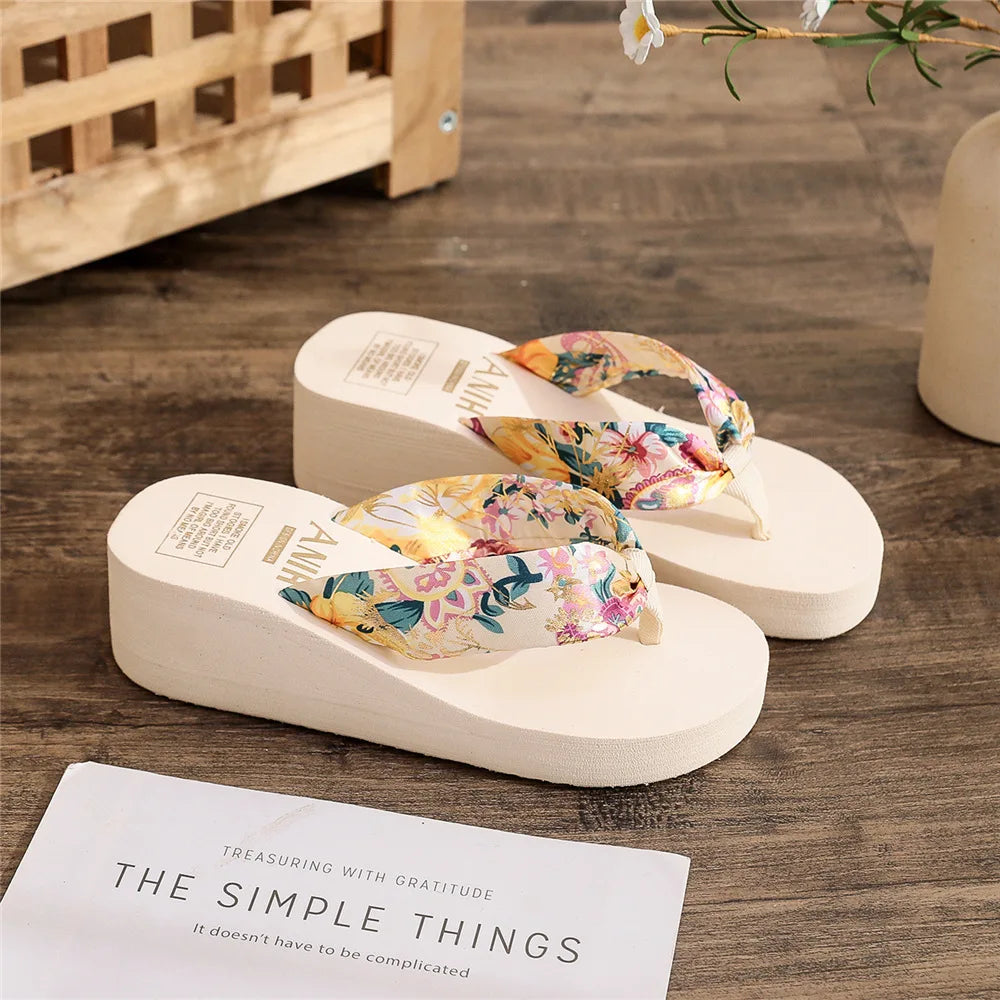 Women's Bohemian EVA Platform Flip Flops – Beach Slippers