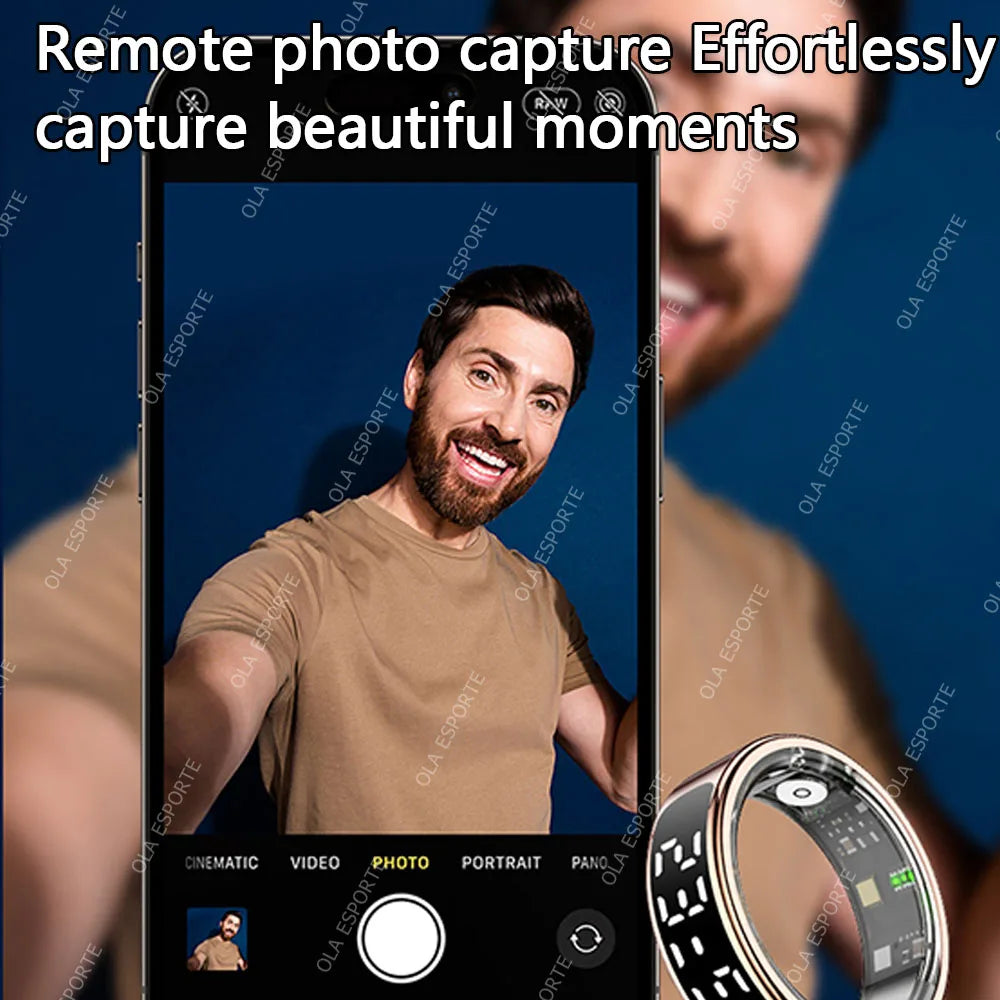 Smart Ring with Display Screen and Touch Heart Rate Blood Oxygen Sleep Health Monitoring Sports Count steps Waterproof Smartring Peaceful Pleasures Health and Wellness