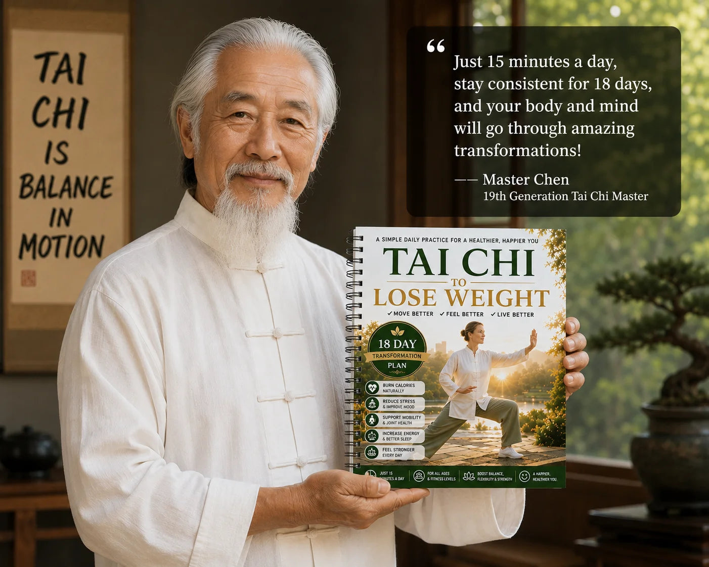 Ai Chi Lose Weight 18-Day Plan Journal Spiral Bound Gentle Fitness