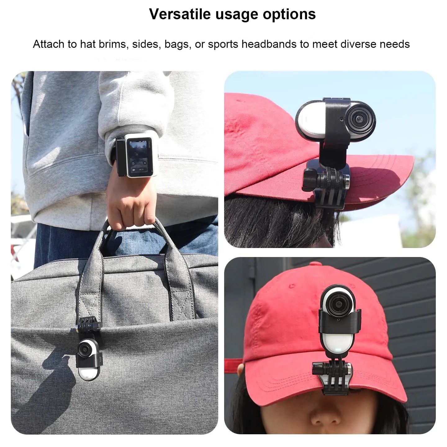 Wristband Monitoring And Precise Control For Insta360 GO3/3S Hat Clip Action Camera Baseball Cap Brim Clip Fixing Bracket Peaceful Pleasures Health and Wellness