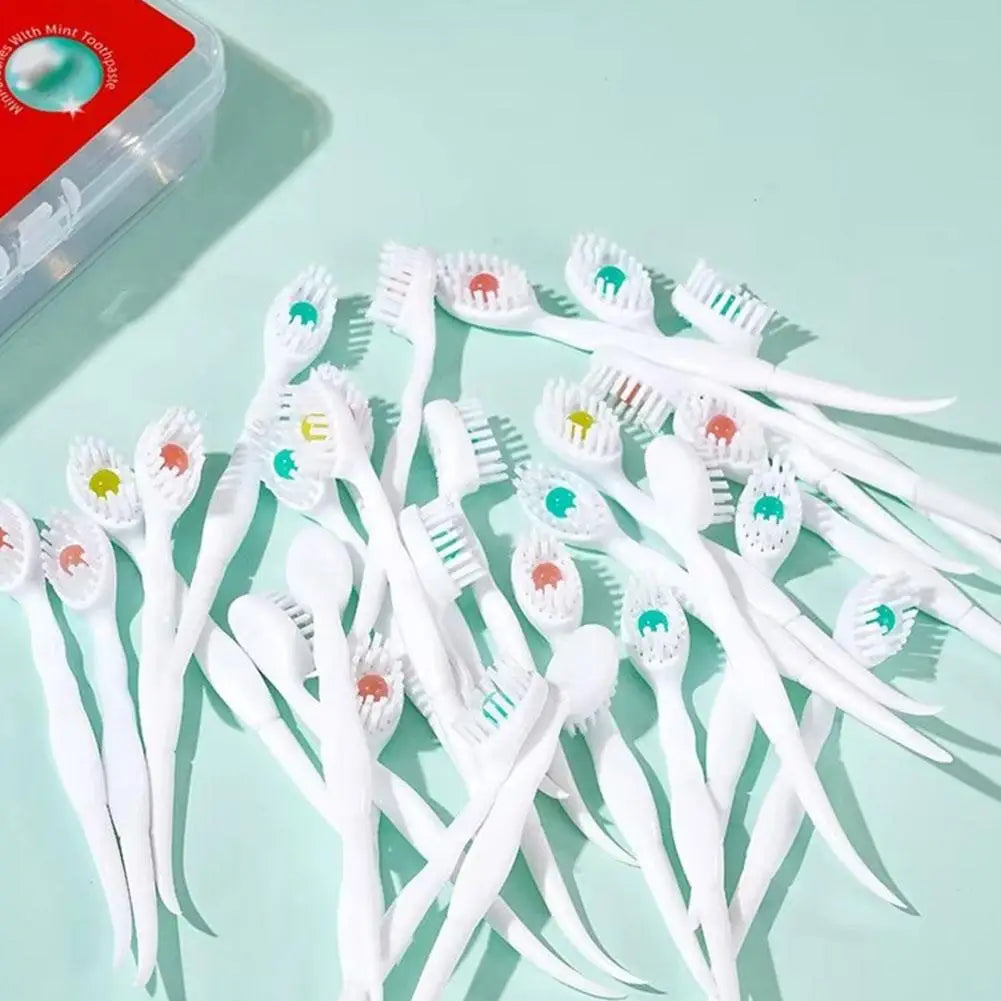 Freshening Bursting Bead Toothbrush Disposable Mint-Flavored Liquid Beads Adult Cleaning Toothbrush Portable 20pcs Peaceful Pleasures Health and Wellness