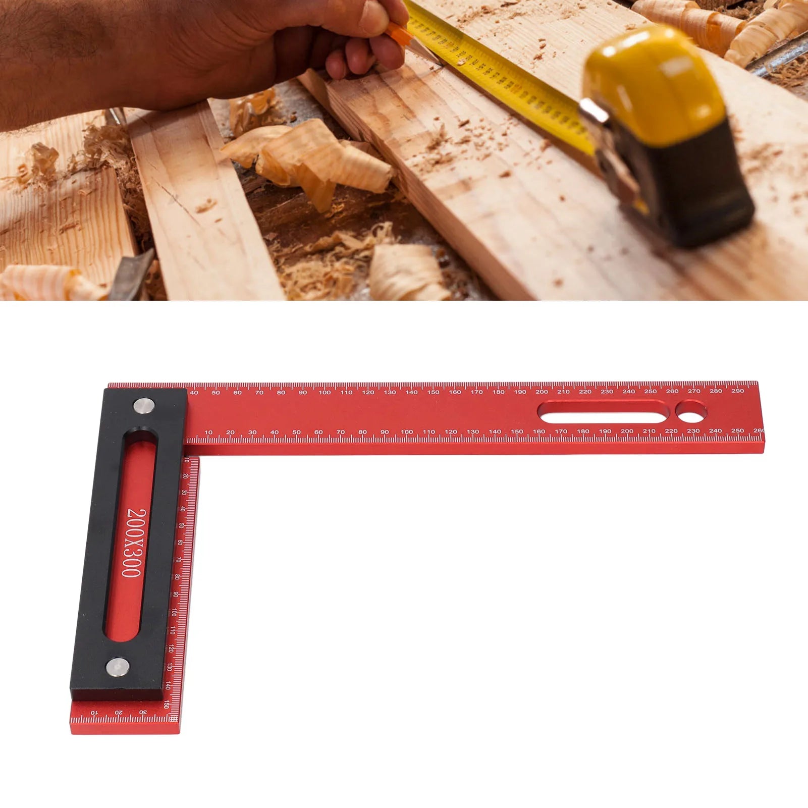 Right Angle Woodworking 300x200mm L Shape Aluminum Alloy Framing with Stop Fence Woodworking Peaceful Pleasures Health and Wellness