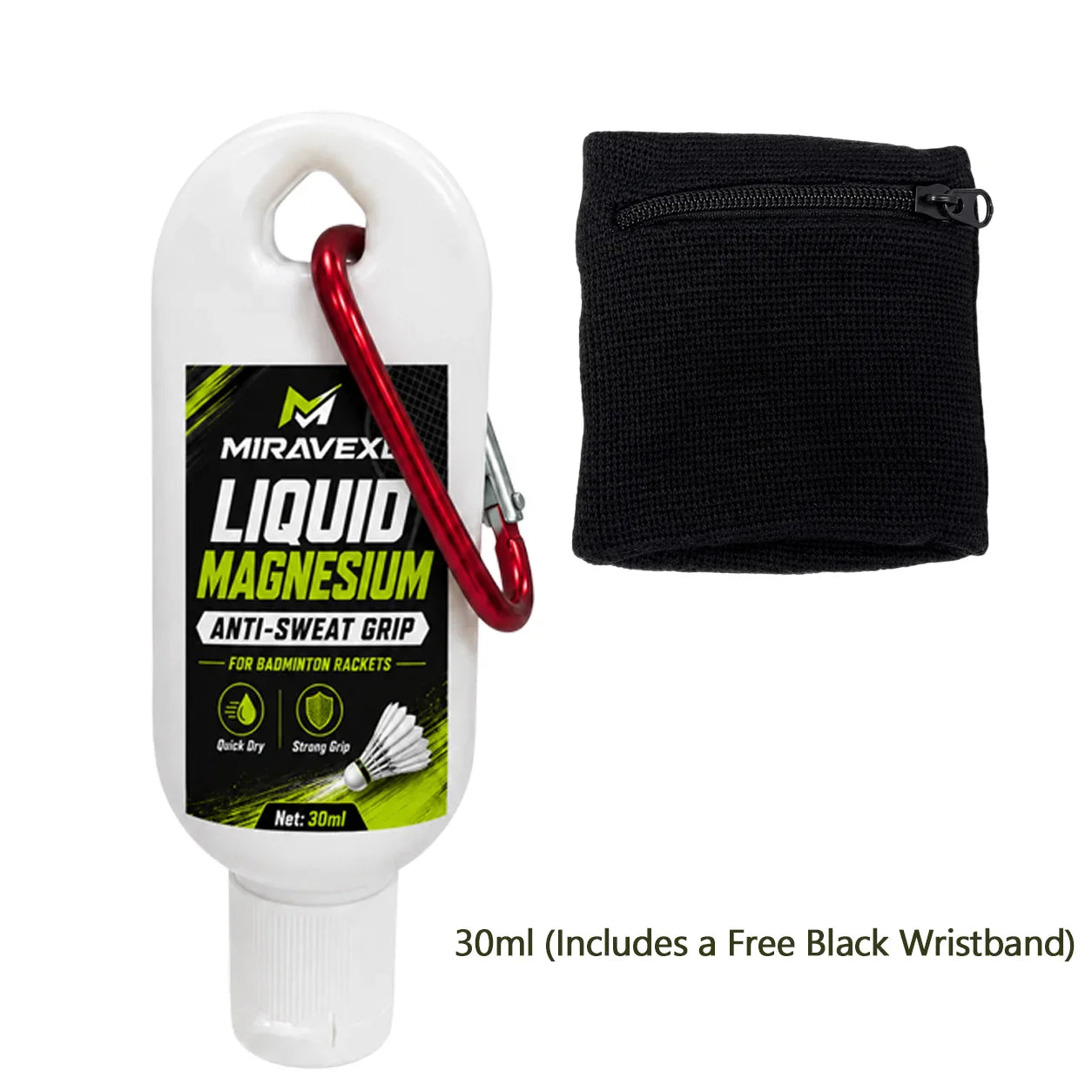 MIRAVEXL Liquid Grip Enhancer for Badminton + Free Wristband