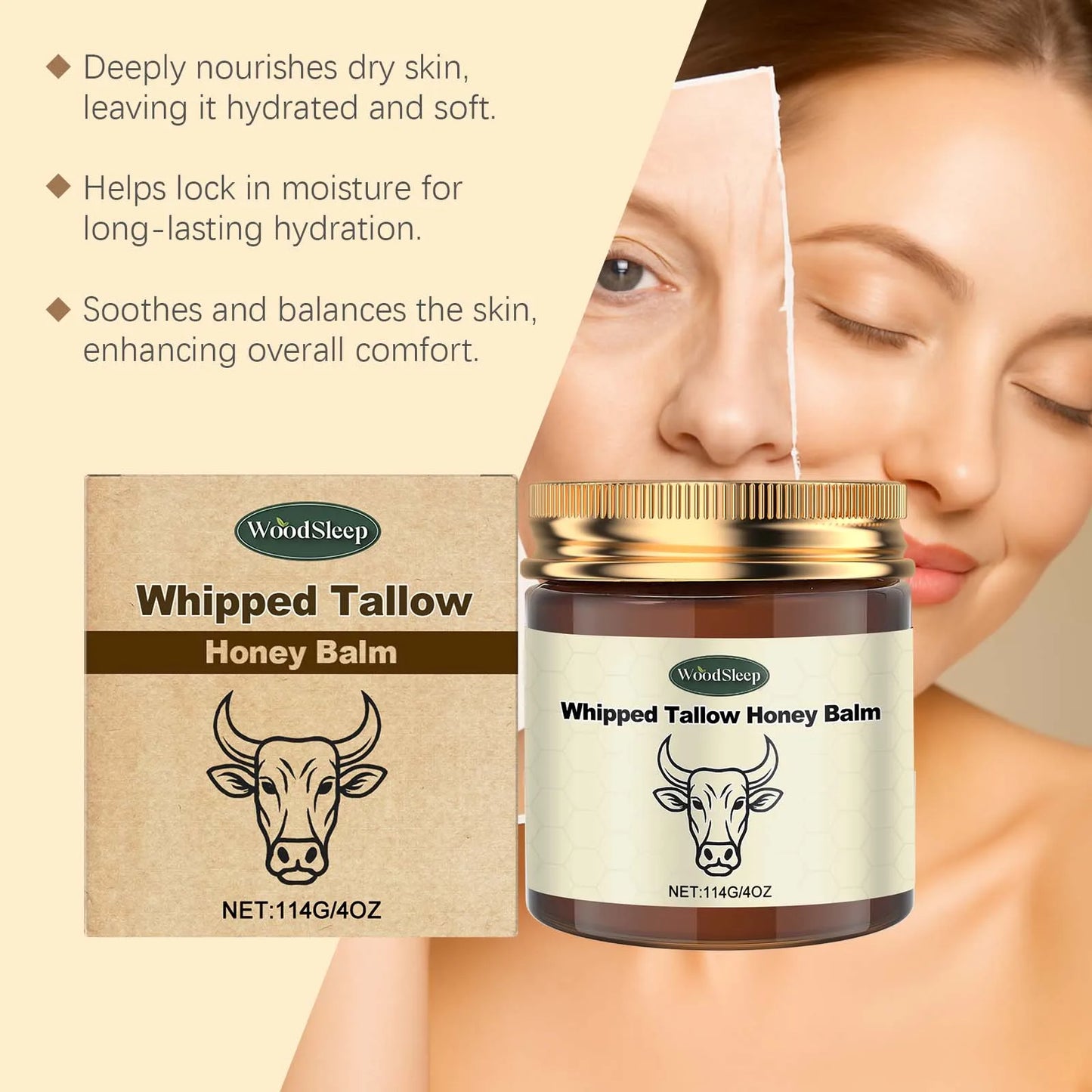 Tallow Honey Balm – Firming, Moisturizing Dry Skin Body Cream
