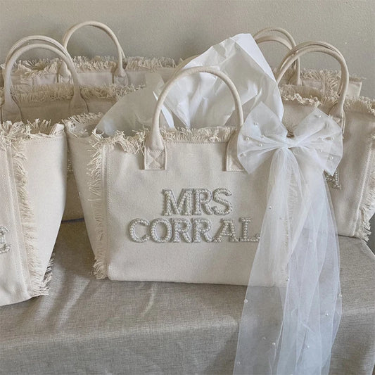 Custom Personalised Mrs Tote Bag | Bride to Be Wedding Gift Personalised Tote Bag Peaceful Pleasures Health and Wellness