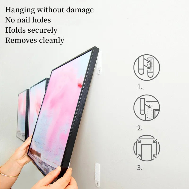 Damage-Free Picture Hanging Strips – 12 Pairs Medium Size